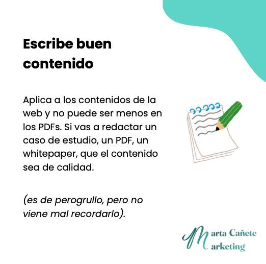 Consejo 1 - Escribe buen contenido para tus PDFs