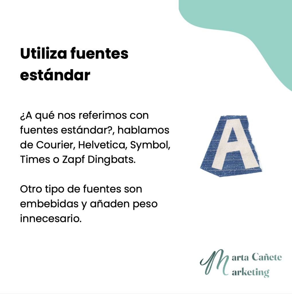 Consejo 2 - Utiliza fuentes estándar